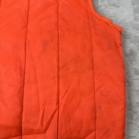 VTG Hunting Vest Reversible Woodland Camo Blaze Orange - Sz L - Simco Zipper - Picture 12 of 14